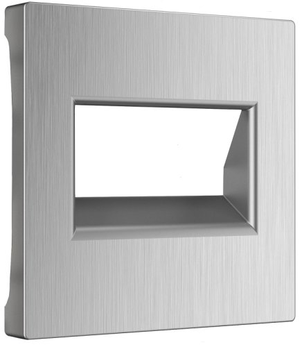 Лицевая панель Werkel для 2-м. розетки RJ45+RJ45 серебряный рифленый картинка